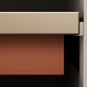 Soft Close Leather Basket - Champagne Gold 2